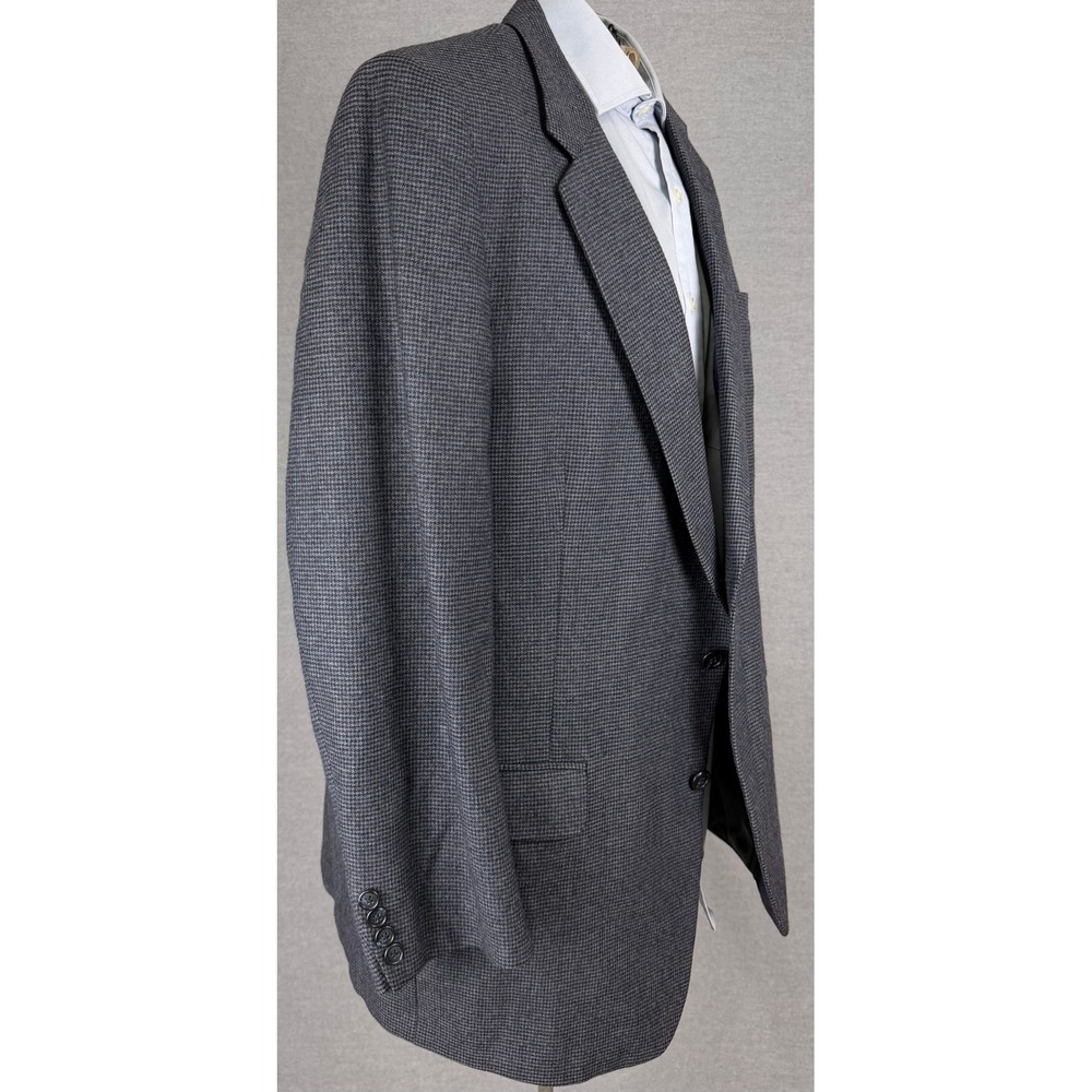 Burberrys Neiman Marcus Mens Grey Houndstooth Blazer Sport Coat 46R Vintage